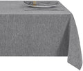 Gray 70x70 Square Polyester Linen Farmhouse Tablecloth