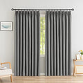 MAIHER Full Blackout Light Grey Pinch Pleat Curtain 108 Inch Length 1
