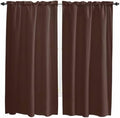 Window Curtains 72 Inch Length - 2 Panels, Brown Rod Pocket Curtain