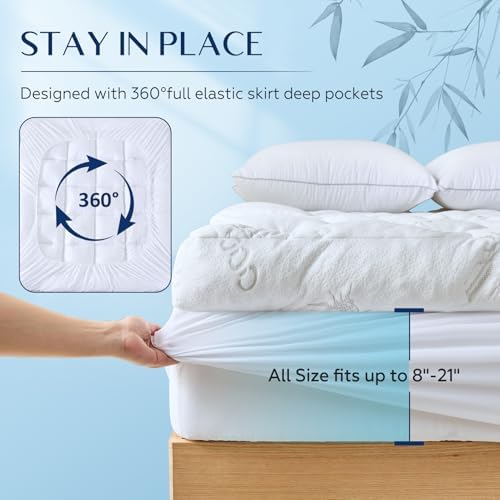 5 Inch Cooling Bamboo Mattress Topper Queen Size,60x80 in