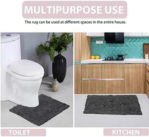 Home Weavers Modesto Bath Rug 100% Cotton Bathroom Rugs Set, Washable
