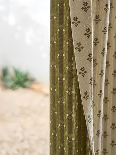 Blackout Curtains 72 Inch Length 1 Panel Floral Jacquard Curtain