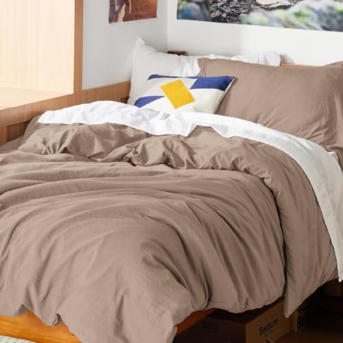 Bedsure Prewashed Twin/Twin XL Duvet Cover, Cotton-Like Bedding Set