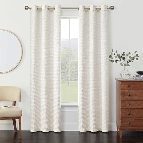 Thomasville Ava Crinkle Textured Window Curtain Panel Set 2 Panels