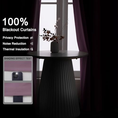 Fcosie 52" Wx120 L 100% Blackout Velvet Drapes with Silver Grommets