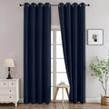 Simplebrand Navy Blue Curtains for Bedroom Living Room 96 Inches Long