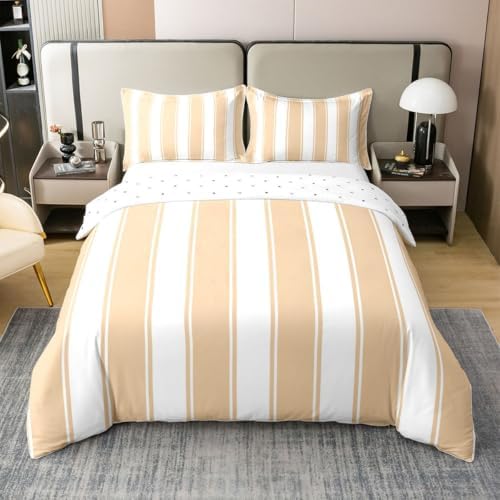 Manfei 100% Cotton Geometric Abstract Duvet Cover,Modern Vertical
