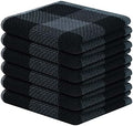 Mordimy Cotton Waffle Weave Dish Cloths, 12"x 12", 6 Pack, Black &