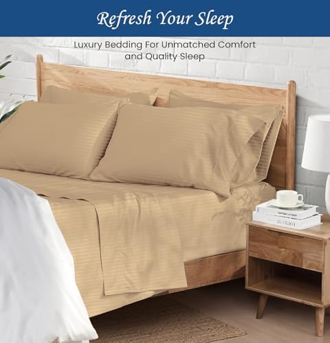 Full Size 100% Pima Cotton 600 Thread Count 4-Piece Sheet Set Bedding