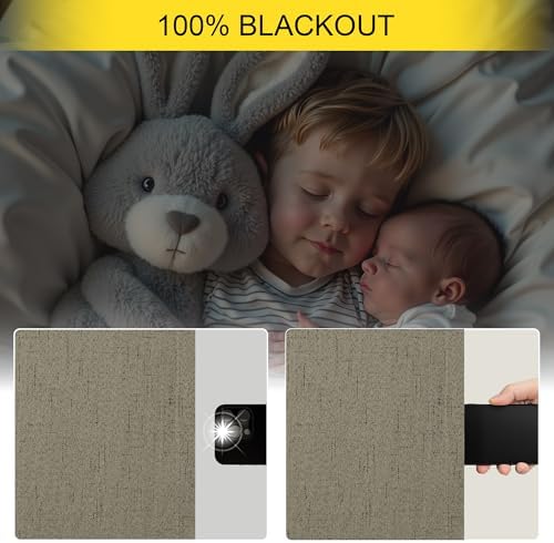 Dark Taupe Neutral Blackout Curtains 96 Inch Long 2 Panel Insulated