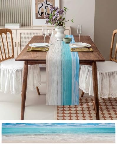 Summer Table Runners 90 Inches Long Tropical Ocean Beach Sea Water