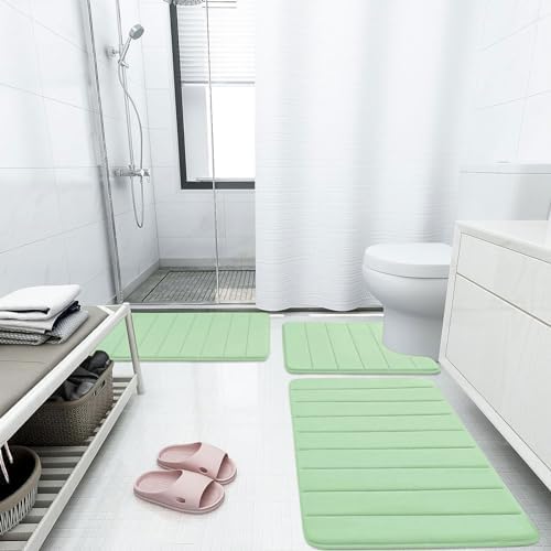 Buganda Meomry Foam Bathroom Mat and Toilet Rugs U-Shaped 4 Pieces, 2