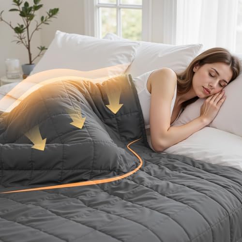 Gkyet Weighted Blanket for Adults(48" x 72",15lbs,Grey) Queen Size