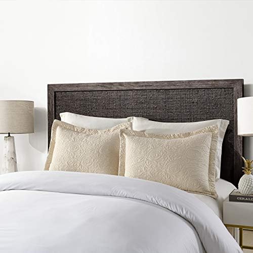 MarCielo 2-Piece Embroidered Pillow Shams, Decorative Microfiber