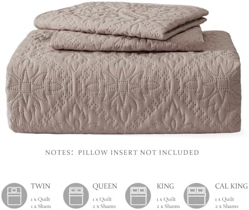 Exclusivo Mezcla King Quilt Set, Taupe
