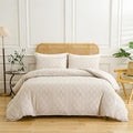 INFLAG Boho Duvet Cover, 3pc Boho Tufted Microfiber Bedding Comforter