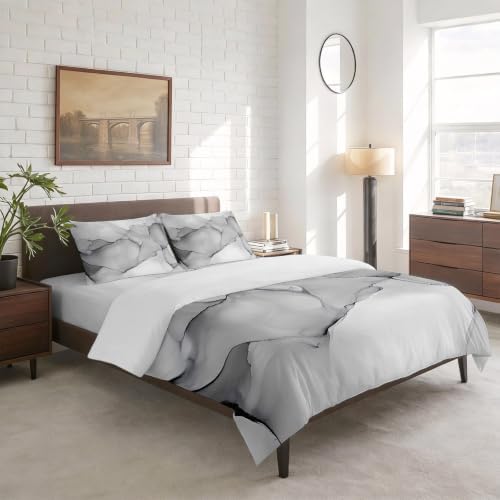 4 Pieces Duvet Cover Queen Bedding Sets Modern Natural Marble Gradient