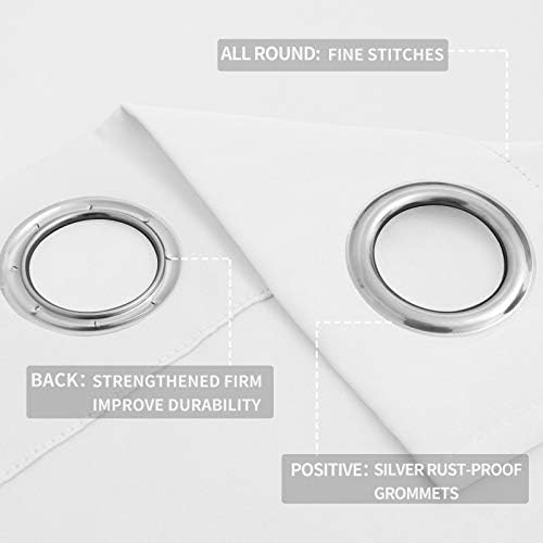 Easy-Going Thermal Grommet Curtains, 2 Panels 52x108 in, White
