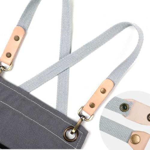 Toyvian Canvas Apron with Pockets Nordic Industrial Style Adjustable