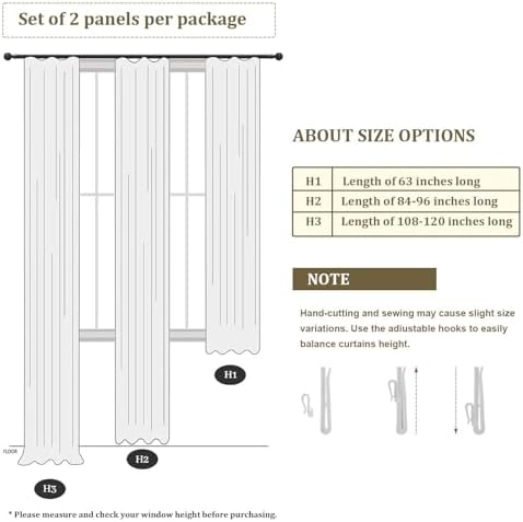Extra Wide Pinch Pleated Curtains 120 Inches Long, Soft Airy Textured