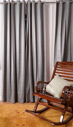 Decorative Grommet Curtains, 360 GSM Poly Cotton Jacquard Fabric