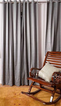 Decorative Grommet Curtains, 360 GSM Poly Cotton Jacquard Fabric