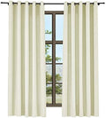 TWOPAGES Ivory Grommet Linen Curtains for Bedroom,52Wx 108L,Set of 2
