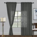 Fcosie Extra Wide Linen Room Darkening Drapes 120" Wx96 L, 2-in-1