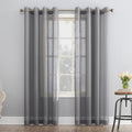 No. 918 Emily Sheer Voile Grommet Curtain Panel, 59" x 84", Charcoal