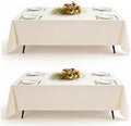 Goodluck 2 Pack Ivory Rectangular Tablecloth 60 x 102 Inch, Washable