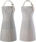 Tosewever 2 Pieces Kitchen Cooking Aprons, Waterproof Linen Adjustable