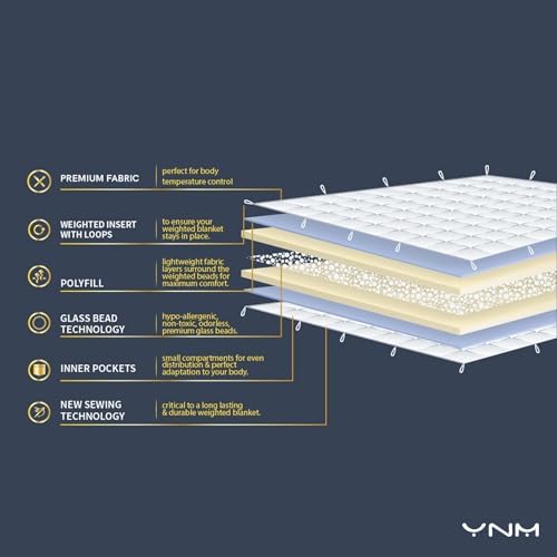 YnM Exclusive 15lb Weigthed Blanket with Cotton Duvet Cover