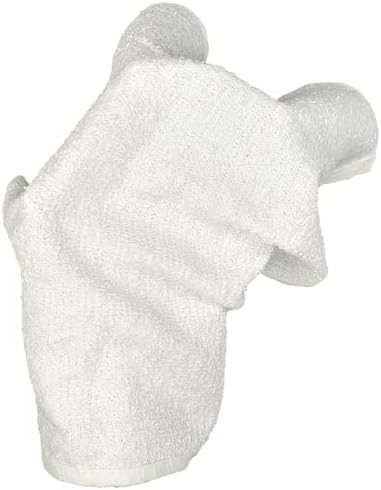White Cotton Bar Mop Rags, 17 x 20 in, 24 oz/Dozen, 48 Pack