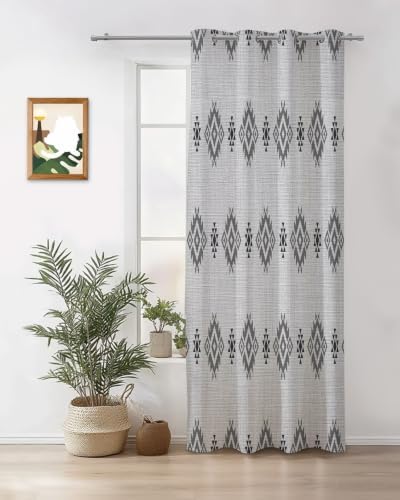 Diamond Pattern Curtains 63 inches Long for Living Room Bedroom