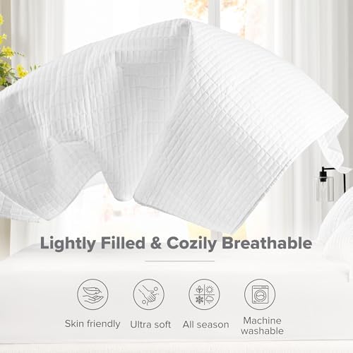 Comfort Spaces Kienna King Quilt Bedding Set 3 Piece, 104"x90" White