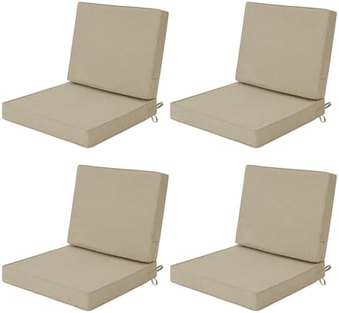 Outdoor Chair Cushions Set of 4, Water-Resistant & Fade-Resistant