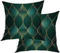 Luxury Vector Throw Pillow Covers, Emerald and Gold Pattern Cushion