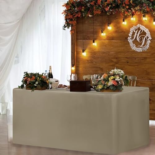 Fitted Table Cloths For 6 Foot Rectangle Tables,Vendor Booth 2 Pack