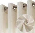 Jowels Cream Linen Grommet Curtains 84 Inch Long 2 Panels for Living