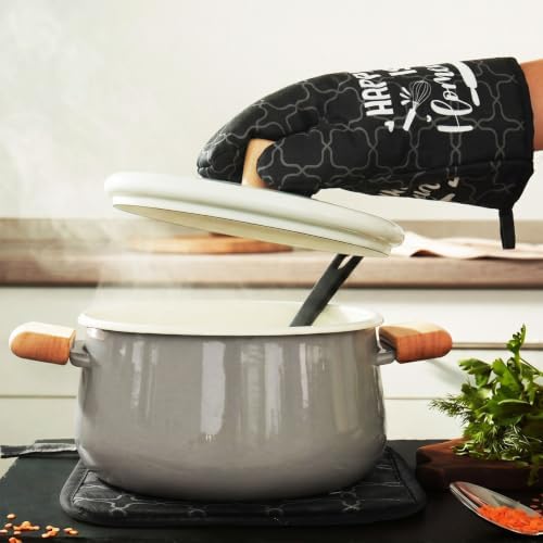 Fourluoo 10 Pcs Farmhouse Kitchen Oven Mitts Pot Holders Rugs Set