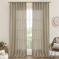LAMIT Taupe Linen Curtains for Living Room 84 inch Length 2 Panels