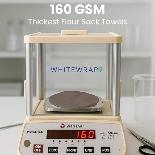 WHITEWRAP Flour Sack Towels 100% Cotton Dish Towel Reusable Baking