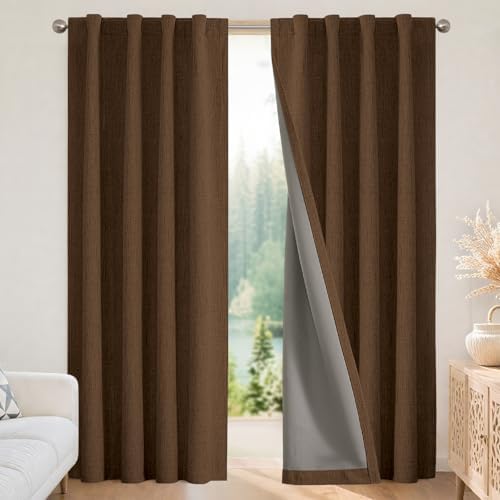 Joydeco Blackout Curtains for Bedroom - 96 Inch Long 100% Light