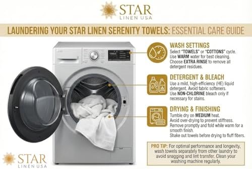 Hotel Value Cotton Bath Towels, 27 x 54 in, 6 Pack