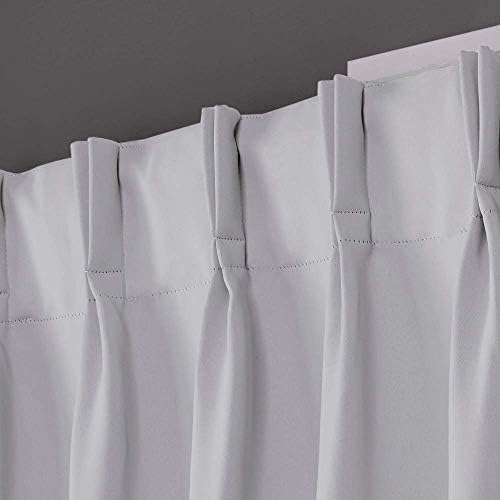 JESIRA Double Pinch Pleated Blackout Window Curtain Panels 100%