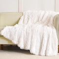 Extra Soft Faux Fur Throw Blanket 50"x60" - Reversible Fluffy Shaggy