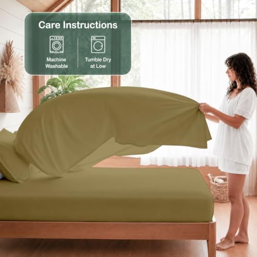 NON Sticky cotton 4 Piece Full XL Extra Deep Pocket Sheet Set, 100%