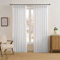 RAIN CITY White Pleated Semi Sheer Drapes 50 x 96 Inch Length, Memory