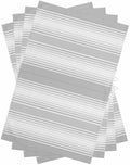 Grey Striped Kitchen Towels Set of 4, Absorbent Microfiber Soft Dish