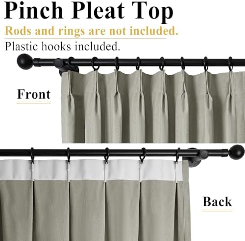 Frelement 52" W x 120" L Extra Long Living Room Curtains 2 Panels Set